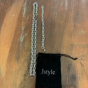 NWT J.Style Men's Chain Necklace + Bracelet Set
